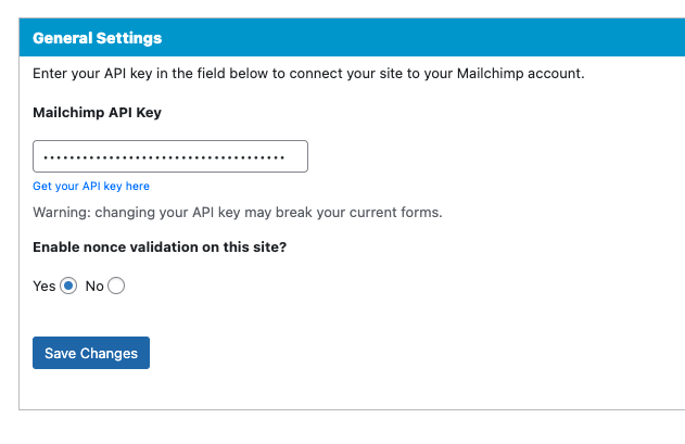 Esy Form Settings