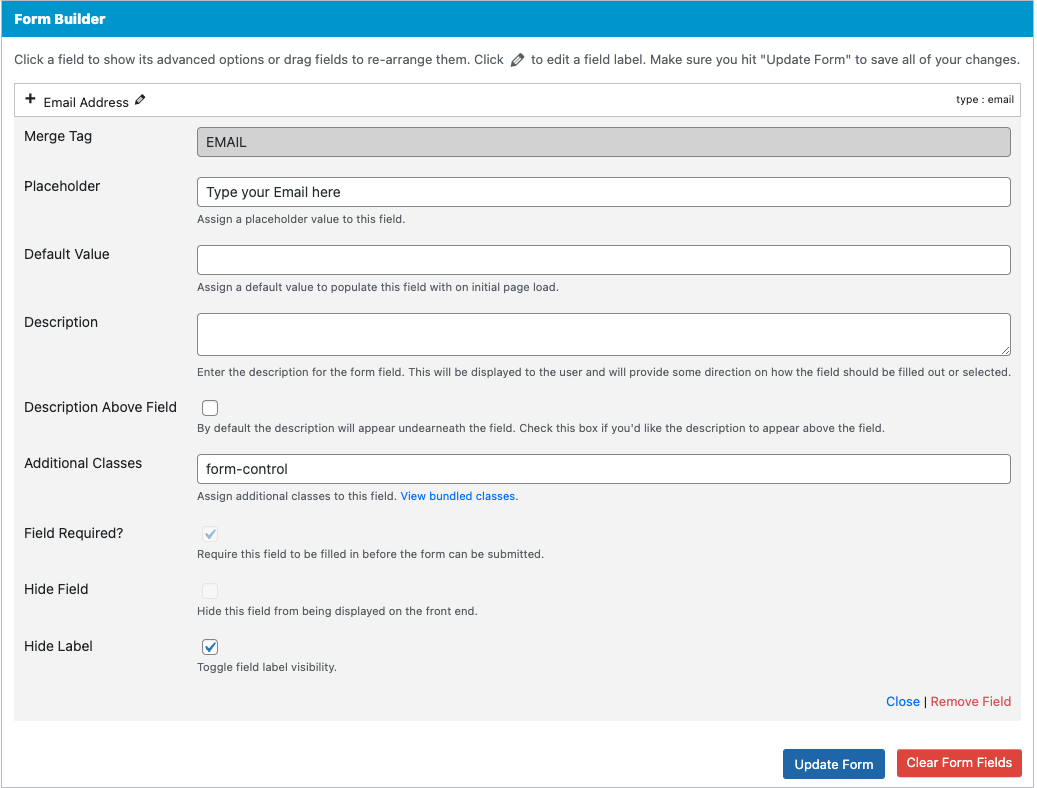 Form Builder Address Field